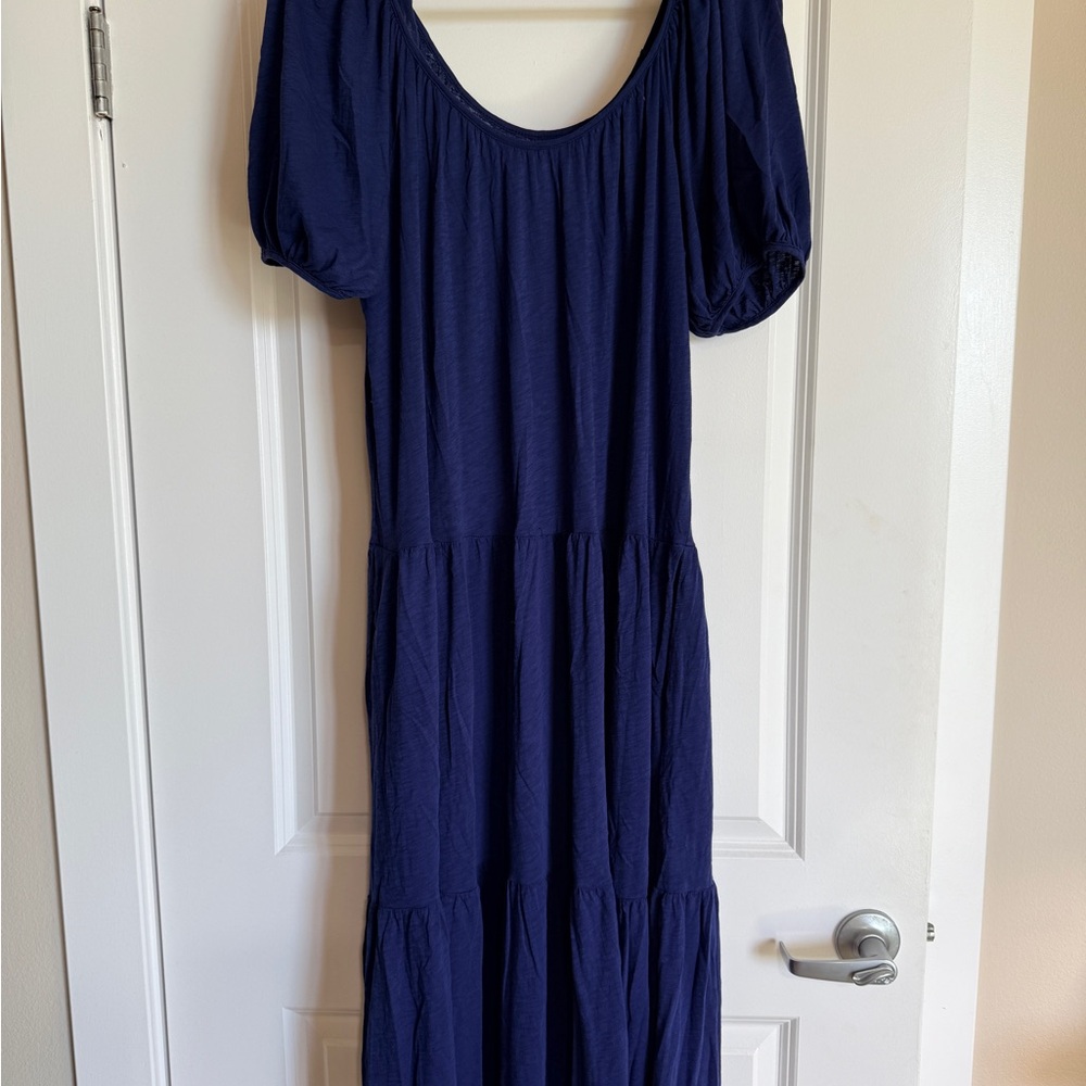 Velvet Deep Blue Maxi Dress